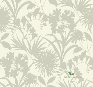 White gray floral wallpaper green - floral free wallpaper