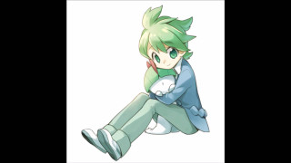 Green hair blue jacket sitting - anthony s waters free wallpaper