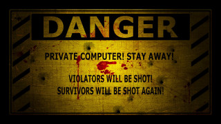 Private computer warning sign stay - david firth free wallpaper for desktop