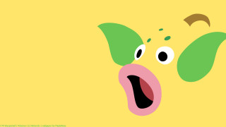 Cartoon elephant green leaf pink - a pink tongue free wallpaper