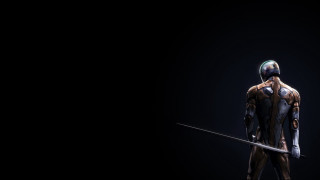 Futuristic man suit sword camera 3 - his hand free wallpaper