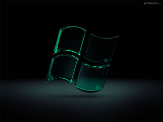 Green glass object dark room - a green light free wallpaper