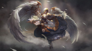 Woman wings digital painting art - a digital painting of a woman free wallpaper