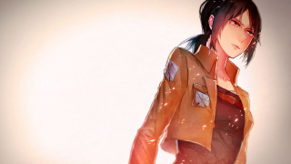 Woman brown jacket ponytail anime - a white wall free wallpaper