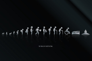 Black white photo line people - same free wallpaper