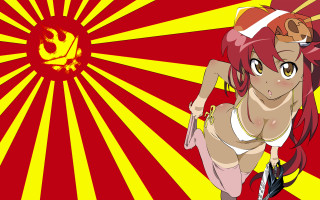 Woman red hair white top 5 - a white top free wallpaper