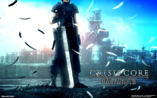 Man giant sword game character - a city in the background free wallpaper for desktop