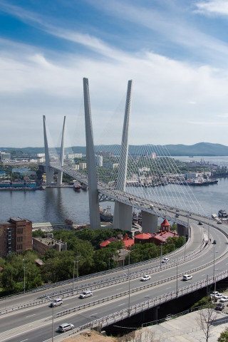 Bridge river cars background middle - car free wallpaper