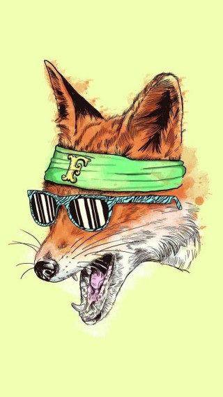 Fox sunglasses hat scarf bandana - extreme illustration free wallpaper