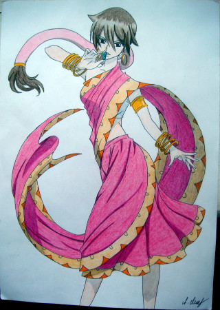 Woman pink dress snake neck - her neck and a ring free wallpaper