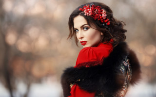 Anna hotchkis red dress fur - a red flower free wallpaper