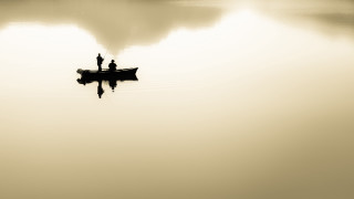 Lake boat people sunset sky - anthony s waters free wallpaper