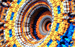 Colorful circular design ambient occlusion - octane renderer free wallpaper
