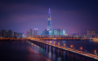 City skyline bridge night lights 8 - choi buk free wallpaper for desktop