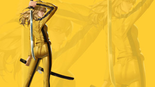 Yellow suit woman sword explosion - a yellow outfit holding free wallpaper