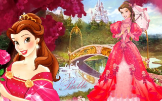 Princess pink rose bridge background - a pink rose free wallpaper
