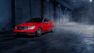 Red car dark tunnel smoke - a dark tunnel free wallpaper