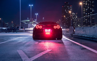 Car parking lot night glowing - the tail free wallpaper