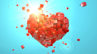 Heart cubes sun abstract geometric - the middle of it free wallpaper