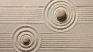 Circular rocks wall abstract sculpture - deep free wallpaper