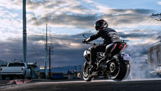 Motorcycle man dosso dossi neoclassicism - the road free wallpaper