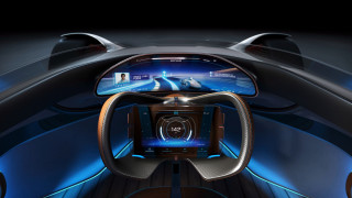 Futuristic car highway display dashboard - widescreen free wallpaper