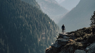 Cliff view valley mountains nature - free forest wallpaper