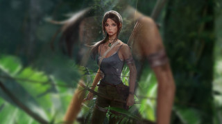 Woman forest bow arrow background - aleksi briclot free wallpaper