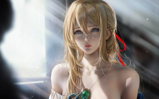 Alice prin blonde blue eyes 2 - a red ribbon free wallpaper