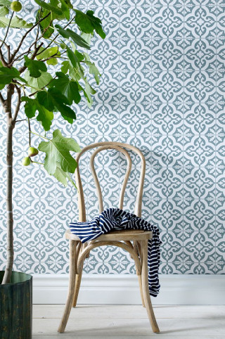 Chair tree wallpapered wall pattern - modern european ink painting free wallpaper