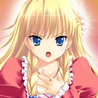 Blonde girl blue eyes pink 2 - her chest free wallpaper