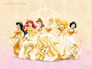 Princesses row pink background group - a group of princesses free wallpaper