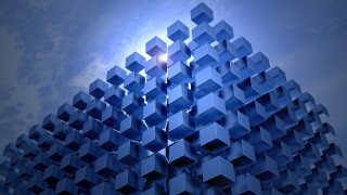 Large blue light constructivism geometric - a blue sky behind free wallpaper