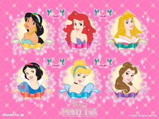 Princesses hair colors styles pink - a group of princesses free wallpaper