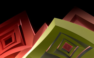 Colored boxes geometric abstract raytraced - c4d free wallpaper