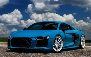 Blue sports car cloudy sky - andrew law free wallpaper