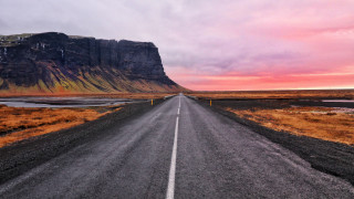 Long road mountain sunset beach - bernt tunold free wallpaper