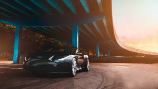 Futuristic car sunset bridge retrofuturism - dave melvin free wallpaper