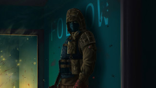 Man gasmask room open door - a man in a gas mask free wallpaper