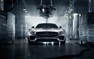 Mercedes garage chandelier car background - vfx free wallpaper
