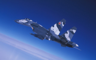 Military jet blue sky clouds - the side of the jet free wallpaper