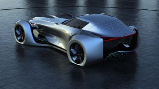Futuristic car circular floor black - a black surface free wallpaper