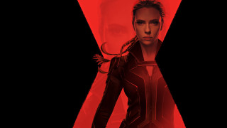 Woman black suit red x - a red background behind her free wallpaper