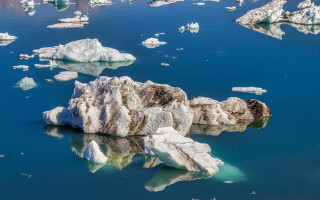 Icebergs lake ecological art puzzle - iceberg free wallpaper