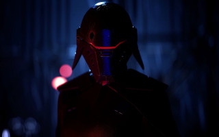 Man helmet redlight cyberpunk night - promotional image free wallpaper