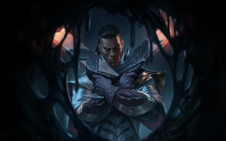 Dark room armor weapon portrait - his hands in free wallpaper
