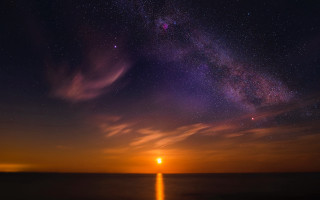 Bright orange purple sky sun - sky free wallpaper