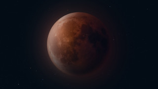 Red moon stars space aurora 2 - a red moon free wallpaper