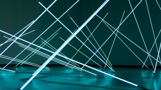 Wires light kinetic art neon - an abstract sculpture free wallpaper