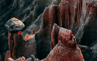 Rock formation red substance land - a red substance free wallpaper